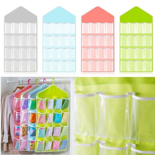 16 Pockets Clear Over Door Hanging Bag Shoe Rack Hanger Storage Organizer Holder - Holder Organizer