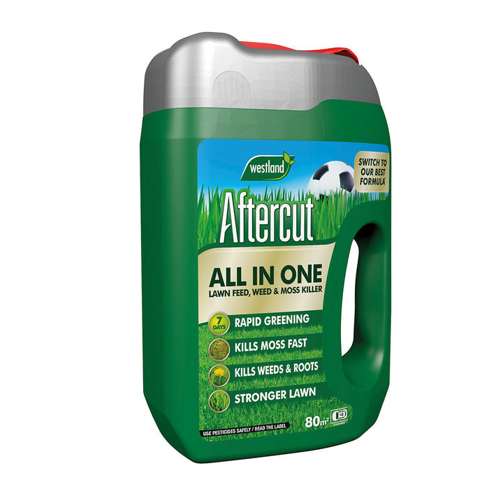 Aftercut All In One Lawn Feed, Weed and Moss Killer 80sqm Spreader