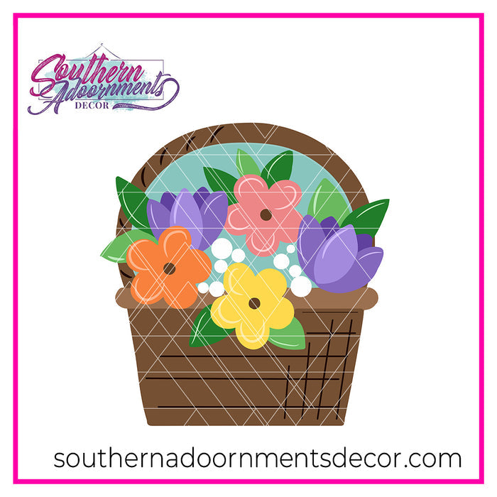 Basket of Flowers Template & Digital Cut File