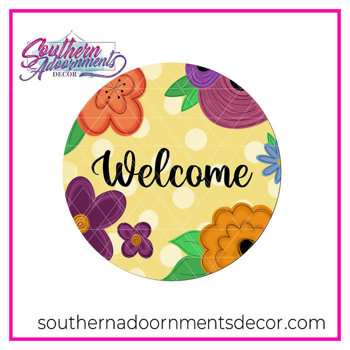 Big Blooms Welcome Template & Digital Cut File