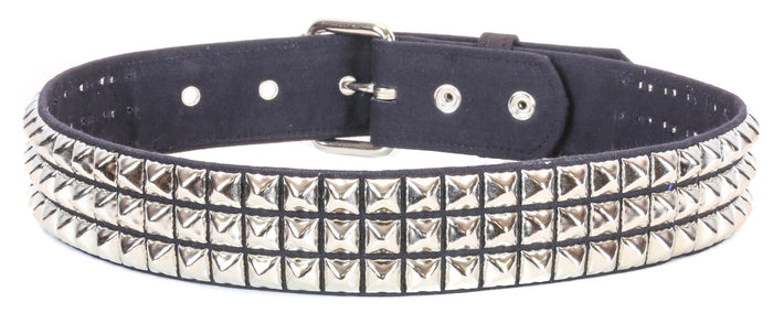 Black Canvas Jeans 3 Row Studded Belt By Funk Plus