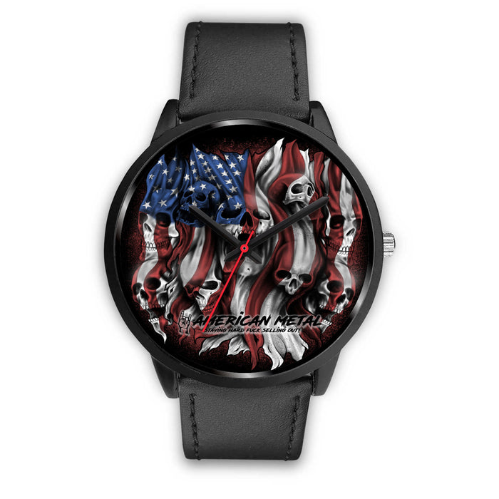 Black Leather Black Metal Mesh Black Link White Leather