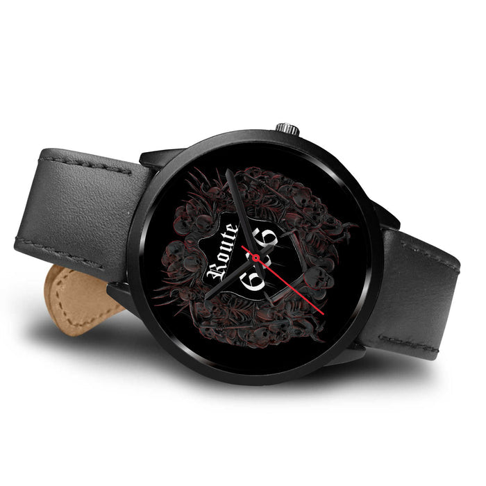 Black Leather Black Metal Mesh Black Link