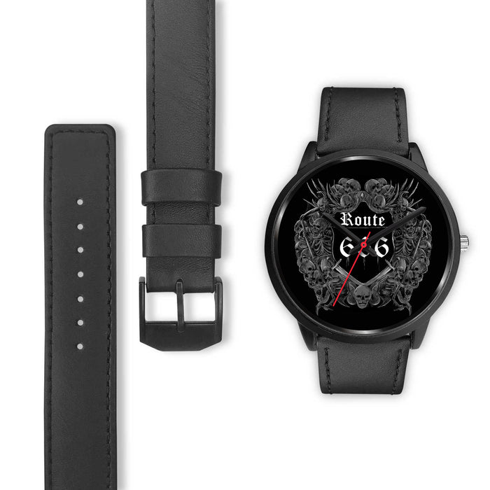 Black Leather Black Metal Mesh Black Link