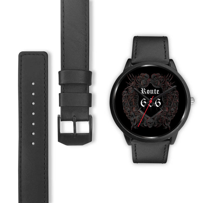 Black Leather Black Metal Mesh Black Link