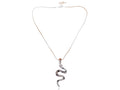 Black & White Painted Zebra Coil Slither Reptile Snake Hanging Pendant Necklace