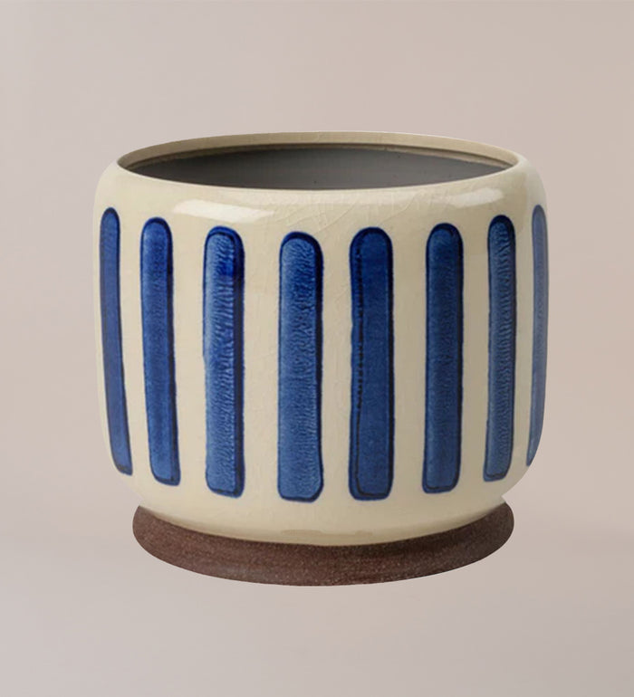 Blue Stripe Pot
