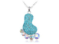 Blue Toe Big Fat Print Foot Barefoot Foot Pendant Necklace