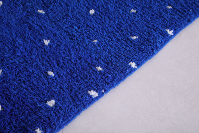 Runner handmade rug - custom berber carpet - Dotted Blue rug - custom moroccan rugs