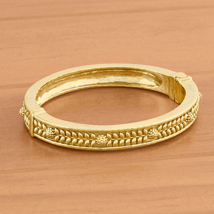 Capucine De Wulf Berry Vine Gold Hinged Bangle Bracelet
