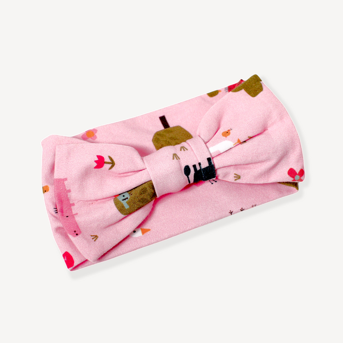 Organic Chick Farm Bow Headband for Baby Girls