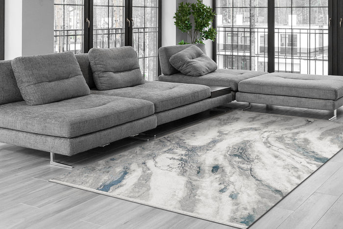 Dynamic Rugs Ella 3986-915 Grey/Ivory/Blue Rug