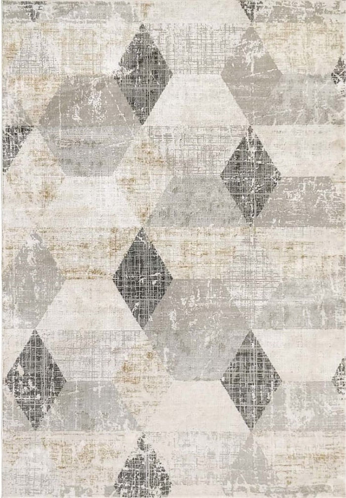 Quartz 27070-999 Ivory/Slate Rug - Blend Of Viscose And