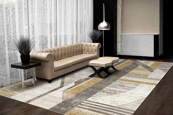 Dynamic Rugs Zahara 4415-970 Grey/Gold Rug