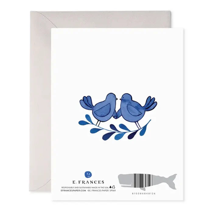 E Frances Anniversary Card -Blue Birds