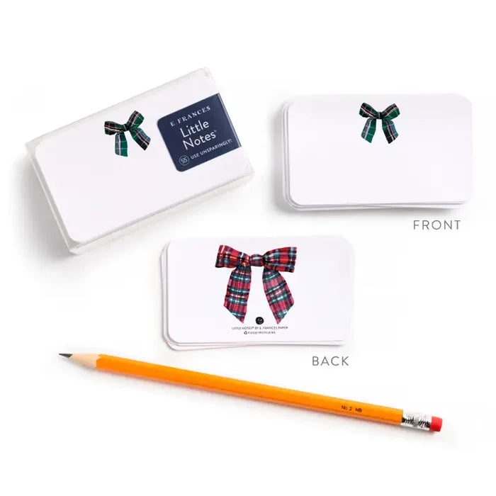 E Frances Little Notes -Plaid Bow