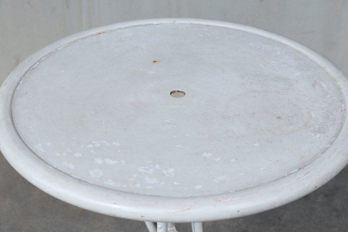 Early 20th Century Painted White Metal Outdoor Garden Patio Table