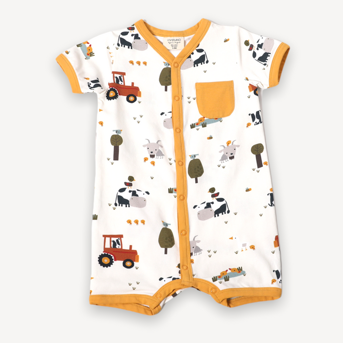 Organic Farm Short Romper for Babies by Viverano