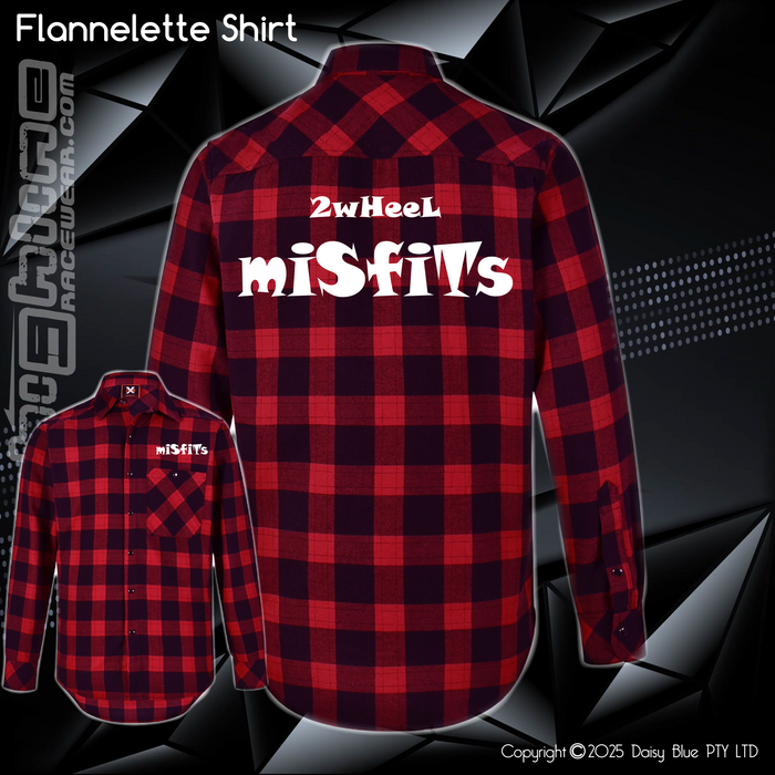 Flannelette Shirt - 2Wheel Misfits