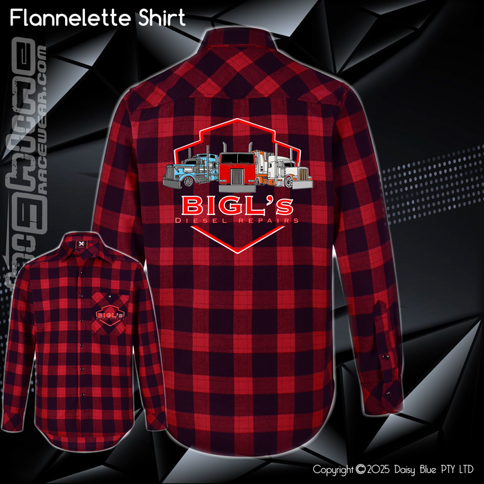 Flannelette Shirt - Big L's Diesel Repairs