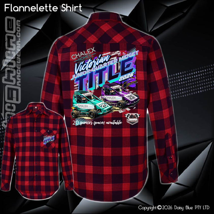 Flannelette Shirt - Chalex Homes Junior Quarter Midget Vic Title 2026
