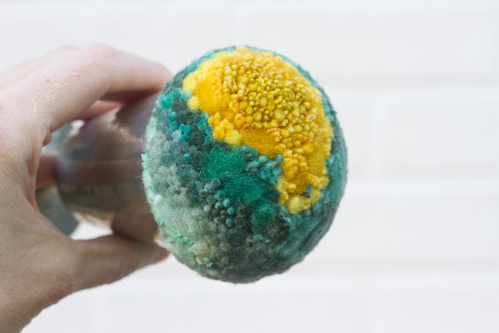 "Float" Puff in Vintage Pewter Goblet | Mustard + Mint