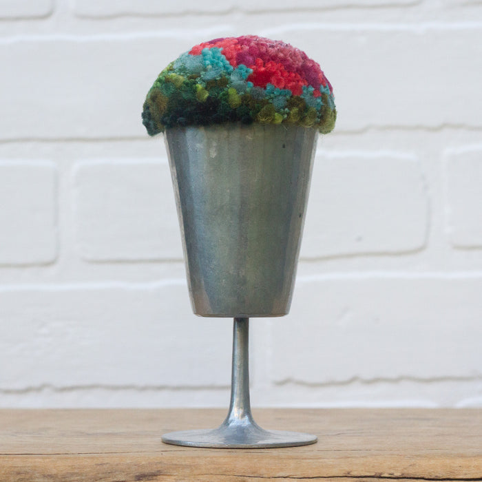"Float" Puff in Vintage Pewter Goblet | Watermelon