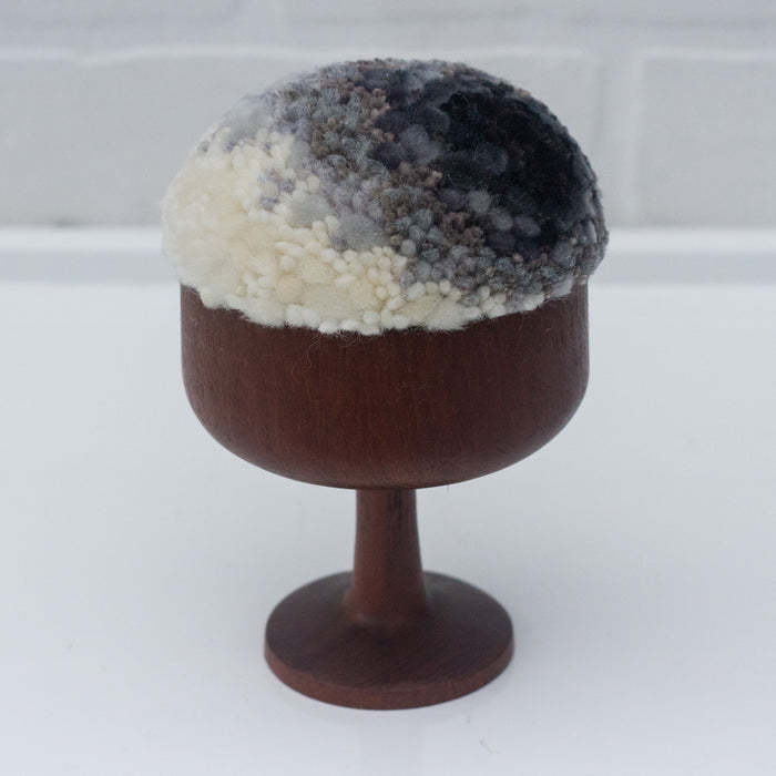 "Float" Puff in Vintage Teak Coupe | Black + White