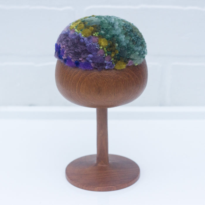 "Float" Puff in Vintage Teak Coupe | Green + Purple