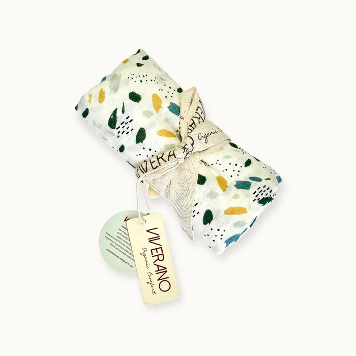 Florence Bloom Baby Swaddle Blanket (Organic Muslin) - Viverano