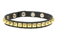 Gold Stud 1 Row Black Studded Leather Armlet Armband