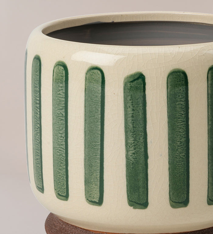 Green Stripe Pot