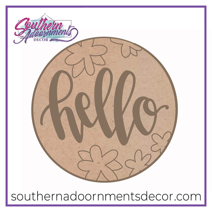 Hello 5 Flowers Blank