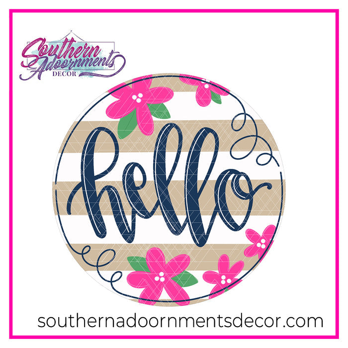 Hello 5 Flowers Blank