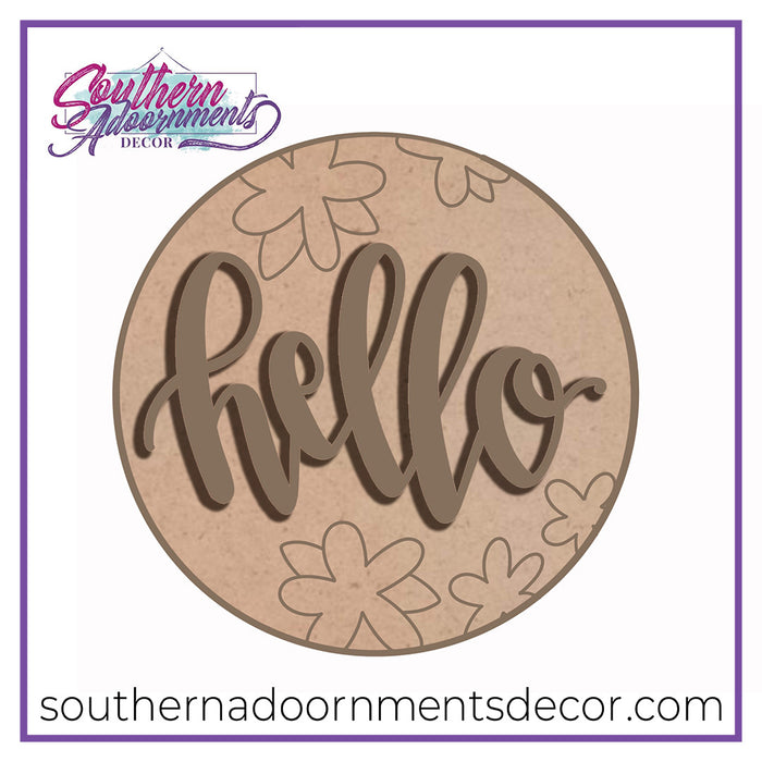 Hello 5 Flowers Blank