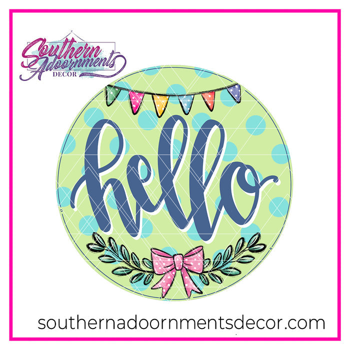 Hello Banner & Bow Blank
