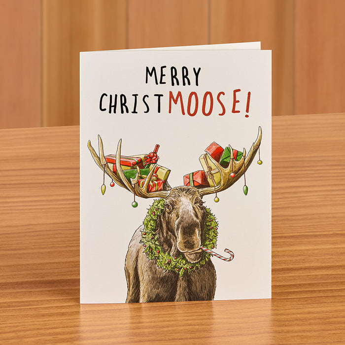 Hester & Cook Christmas Card, "Merry Christmoose!" Moose