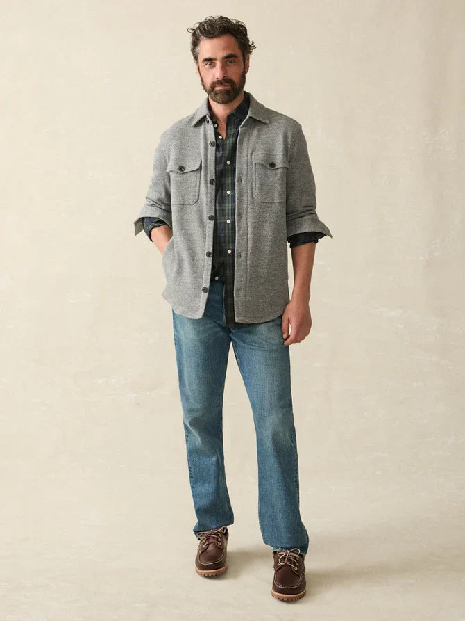 Inlet Knit CPO- Medium Grey Melange