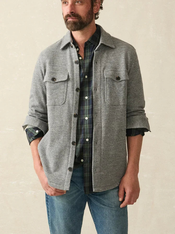 Inlet Knit CPO- Medium Grey Melange