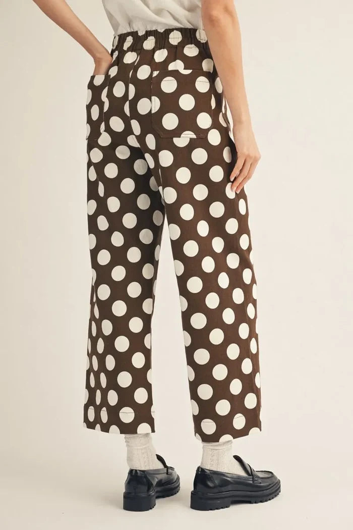 Jod Brown Polka Dot Pants