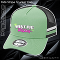 KIDS Stripe Trucker - Mint Piglet Race It