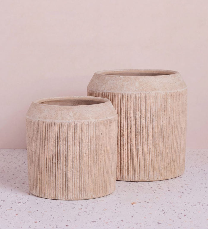 Kubo Cream Ceramic Planter