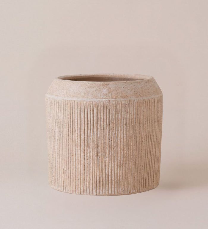 Kubo Cream Ceramic Planter