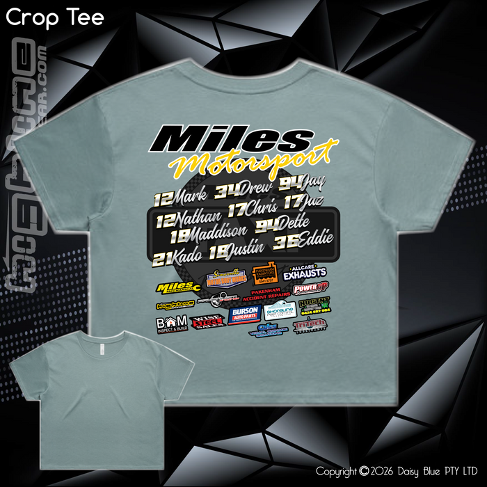 Ladies Crop Tee - Miles Motorsport