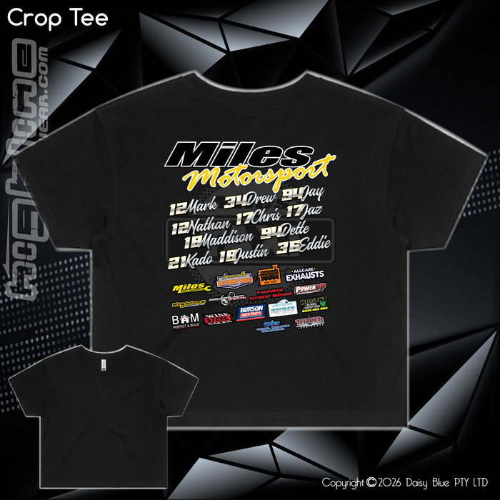 Ladies Crop Tee - Miles Motorsport