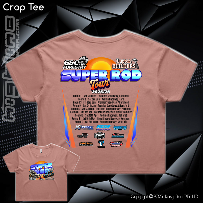Ladies Crop Tee - Super Rod Tour 2025