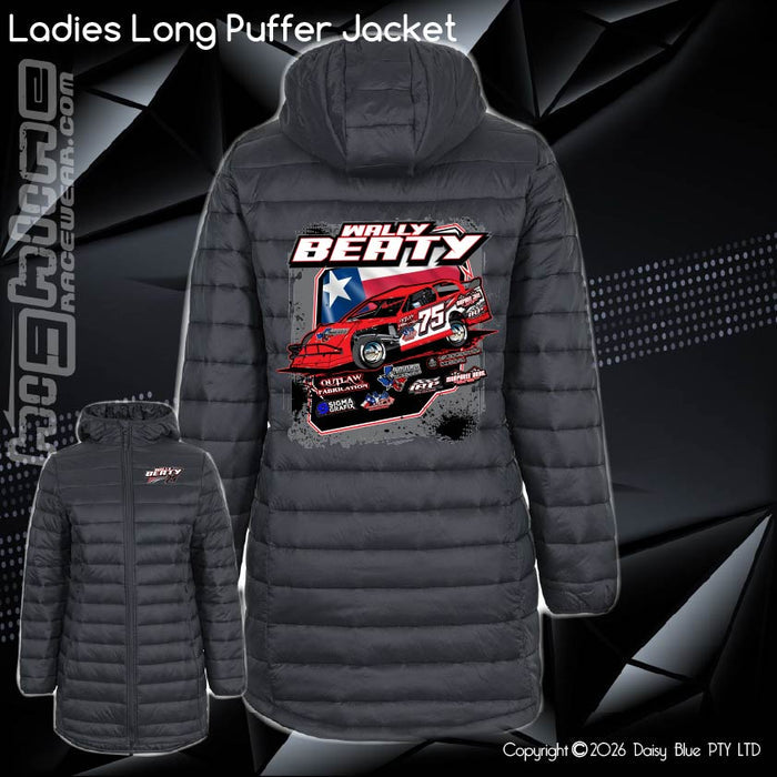 Ladies Long Puffer Jacket - Wallly Beaty