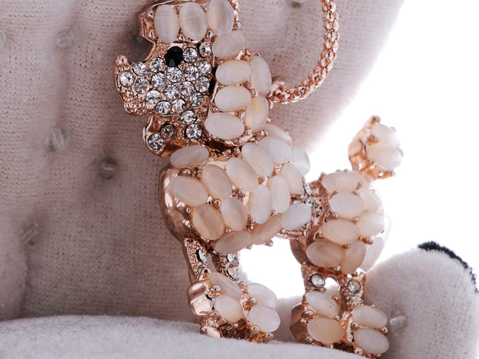 Light Peach Gemss Poodle Dog Pendant Necklace - ALILANG.COM