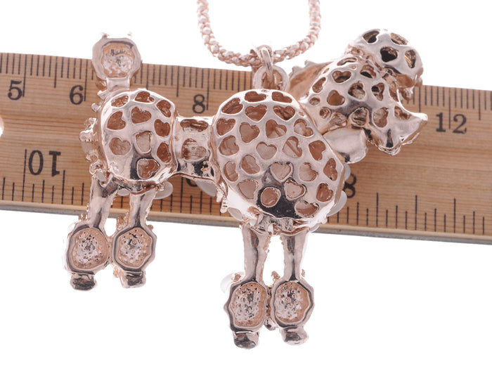 Light Peach Gemss Poodle Dog Pendant Necklace - ALILANG.COM