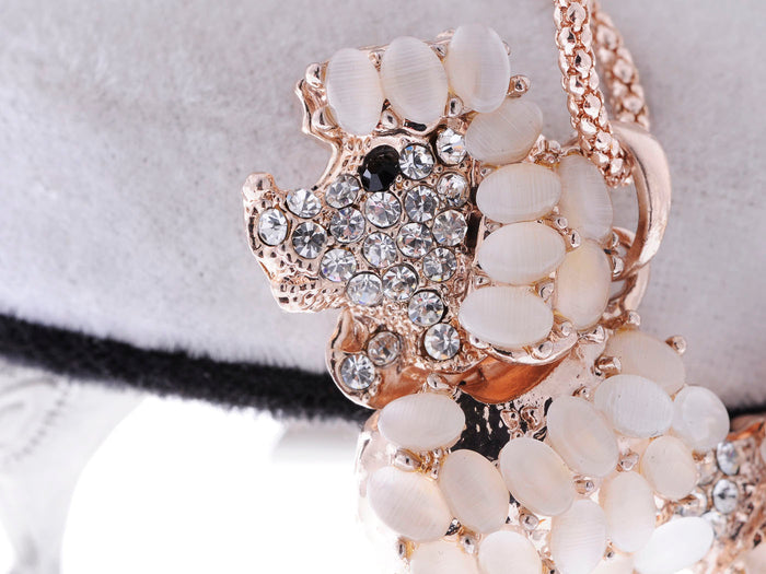 Light Peach Gemss Poodle Dog Pendant Necklace - ALILANG.COM